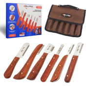 Elmax Pro Stripping Knife For Dogs (Pack Of 6), Best For Removing Undercoat, Blades Are Made Of Stainless Steel With Wooden Handle(Right-Handed)