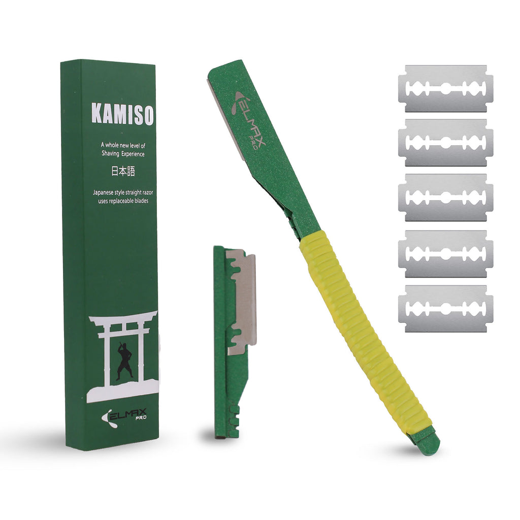 Japan Single Blade Razor Elmax Pro Kamiso Japanese Style Straight Edge Razor - Barber Straight ...
