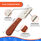 Elmax Stripping Knife For Dogs (Pack Of 6), Best For Removing Undercoat, Blades Are Made Of Stainless Steel With Wooden Handle(Right-Handed)