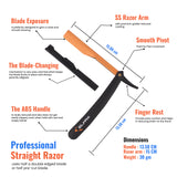 Elmax Blaze Cut Throat Razor For Men - Premium Quality Straight Edge Razor, Barber Razor,Moustache & Beard Shaving Razor Uses Single Edge Razor Blades