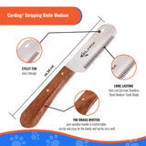 Elmax Professional Stripping Knife For Dogs (Pack Of 3), Best For Removing Unwanted Undercoat (Right-Handed, Rosewood)