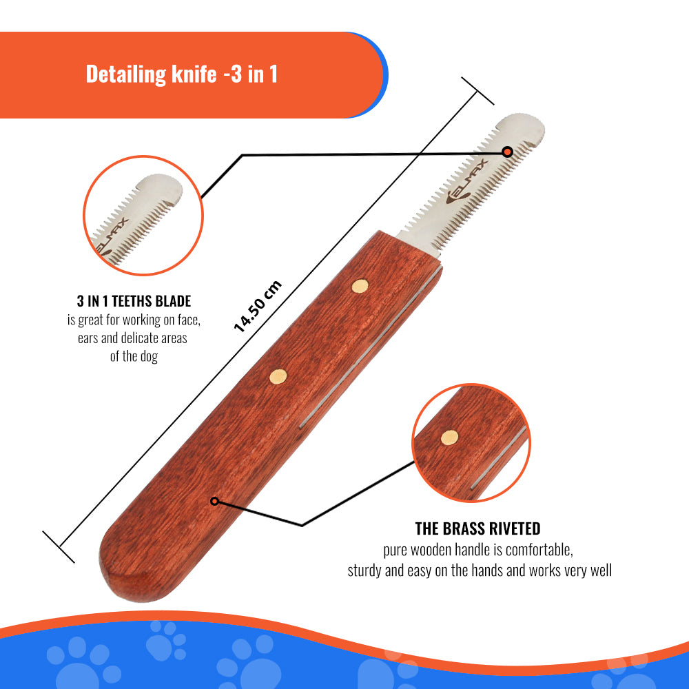 Elmax Tools Elmax Pro Stripping Knife For Dogs (Pack Of 6), Best For Removing Unde ...