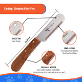 Elmax Professional Stripping Knife For Dogs (Pack Of 3), Best For Removing Unwanted Undercoat (Right-Handed, Rosewood)